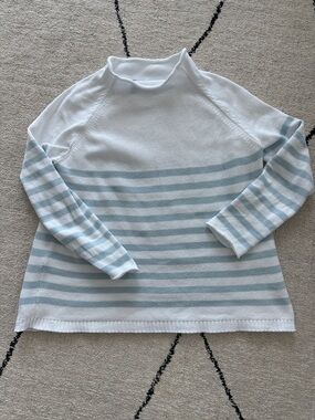 Alice Walk Light Blue and White Striped Sweater